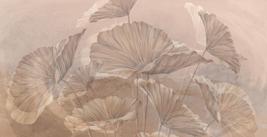 Fototapeta z dużymi tropikalnymi liśćmi Egzotyczne Liście w Pastelach - zdjęcie numer 2