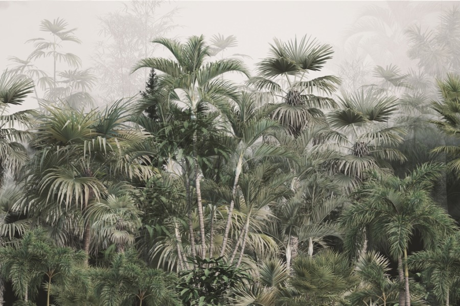 Fototapeta z ilustracją dzikiego buszu Gęsta Roślinność Tropikalna - zdjęcie numer 2