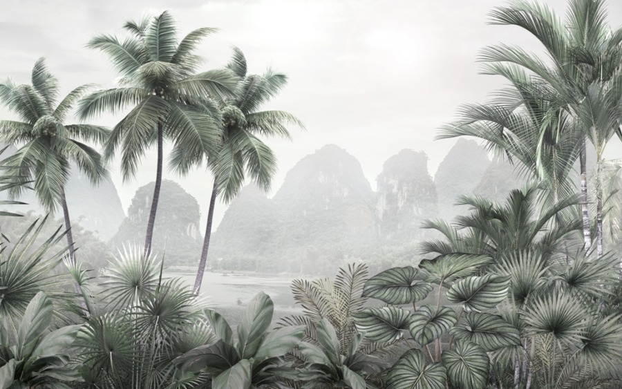Fototapeta z egzotyczną dżunglą Tropikalne Góry Za Mgłą - zdjęcie numer 2