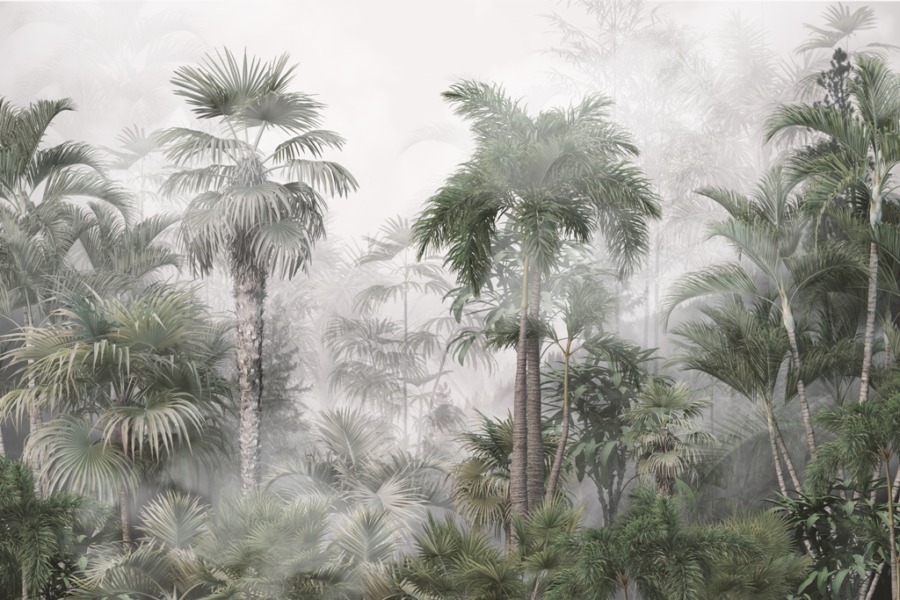 Fototapeta z mglistym krajobrazem rajskiej wyspy Tropiki We Mgle - zdjęcie numer 2