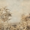Fototapeta z palmami i motywem panterki Tropikalna Dżungla w Sepii - zdjęcie numer 2