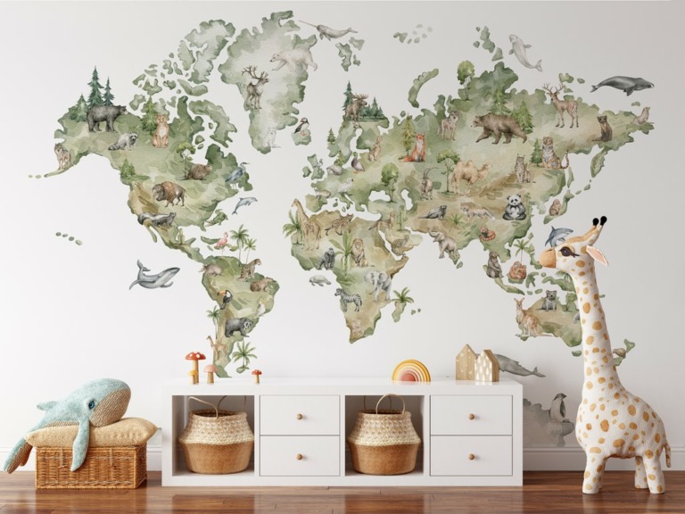 Fototapeta Zielona Mapa Świata