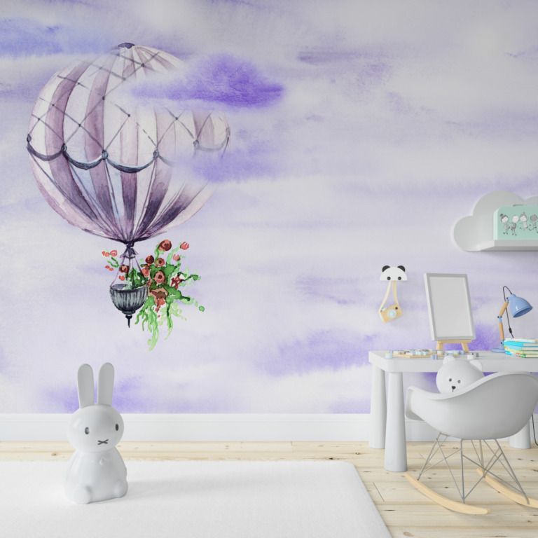Fototapeta Fioletowy Balon w Powietrzu