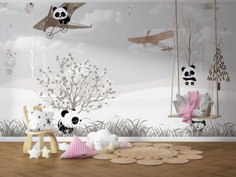 Fototapeta Panda w Samolocie Dla Dzieci