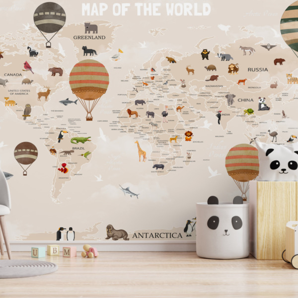 Fototapeta Balonowa Mapa Świata