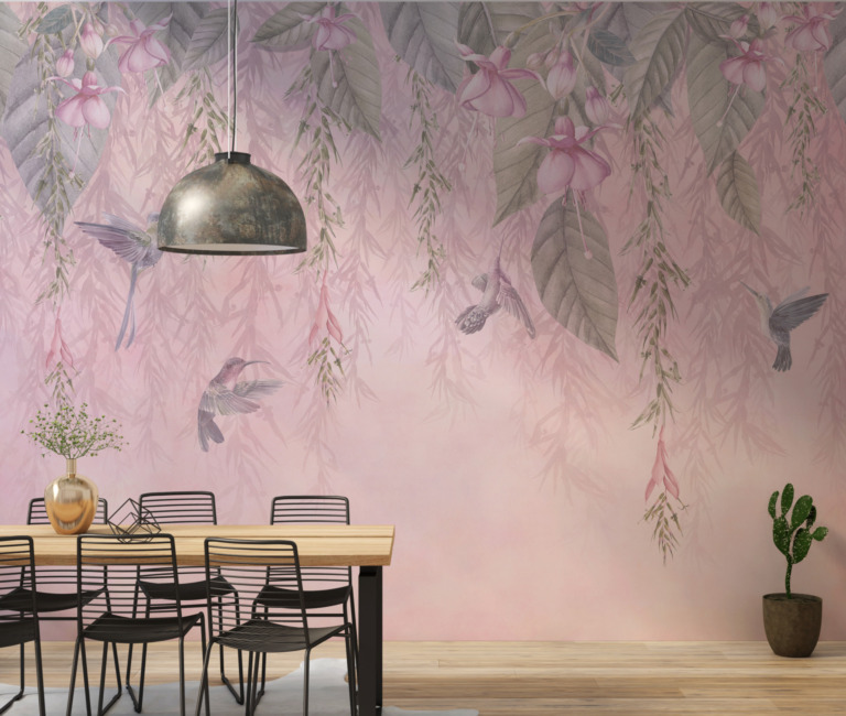 Fototapeta Kolibry w Kwiatach