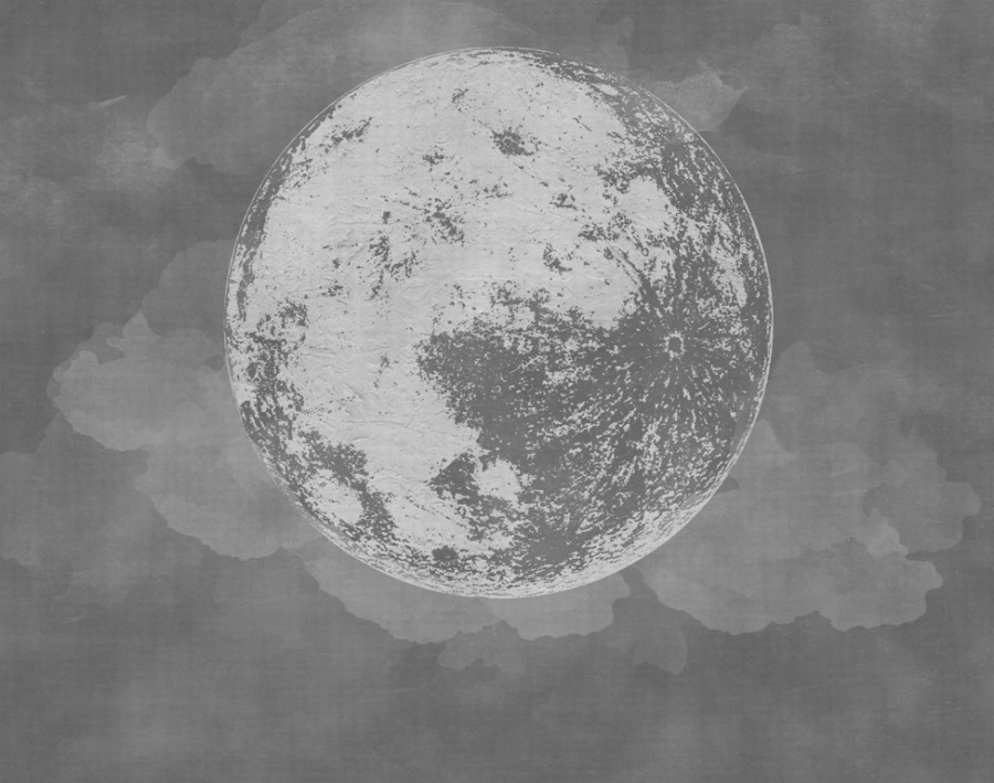 Fototapeta w odcieniach szarości Księżyc w Pełni - zdjęcie numer 2