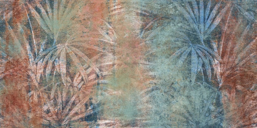 Fototapeta w ciepłych barwach z motywem egzotycznym Zarysy Palm Tropikalnych - zdjęcie numer 2