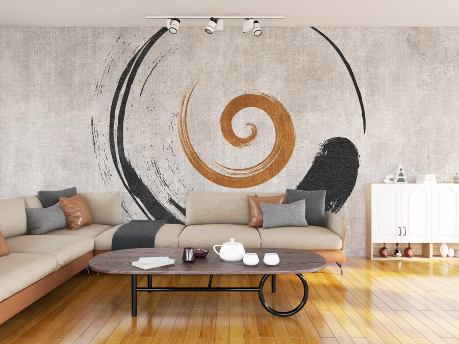 Fototapeta w minimalistycznym stylu i stonowanej kolorystyce Motyw Spirali - główne zdjęcie produktu