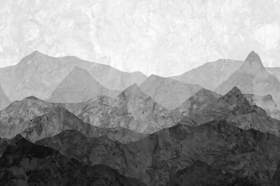 Fototapeta z łańcuchem górskim w nowoczesnej szarej tonacji Szare Góry - zdjęcie numer 2