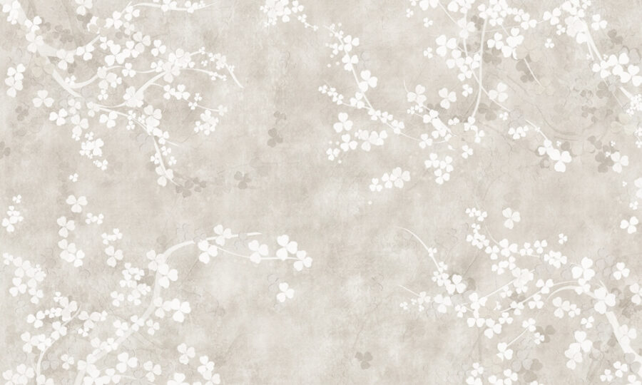 Fototapeta w jasnych odcieniach z motywem kwitnących wiśni Kwitnąca Biel - zdjęcie numer 2