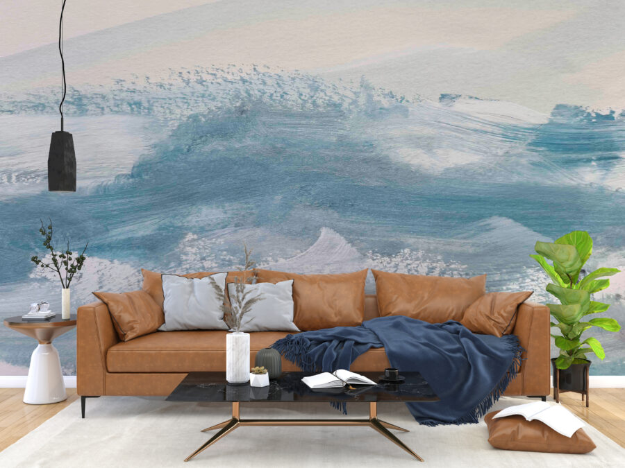 Fototapeta imitująca obraz malowany pędzlem w tematyce morskiej Morskie Fale - główne zdjęcie produktu