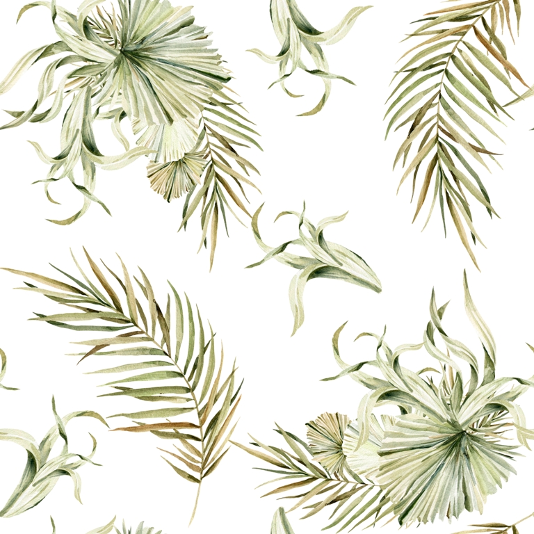 Fototapeta w minimalistycznym stylu z tropikalnym motywem roślinnym Zielona Palma - zdjęcie numer 2