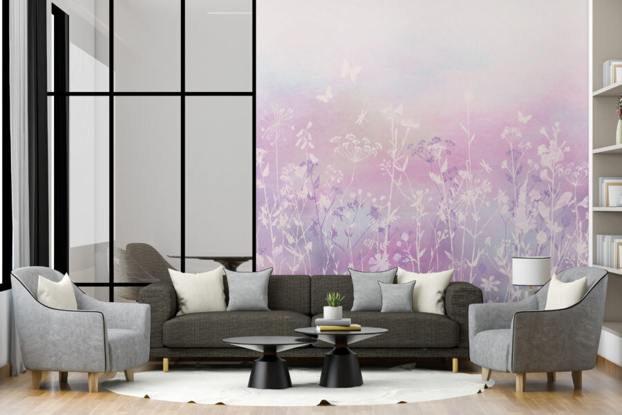 Delikatna kompozycja roślinna w subtelnych odcieniach idealna do salonu Kwiaty Polne w Różu - główne zdjęcie produktu