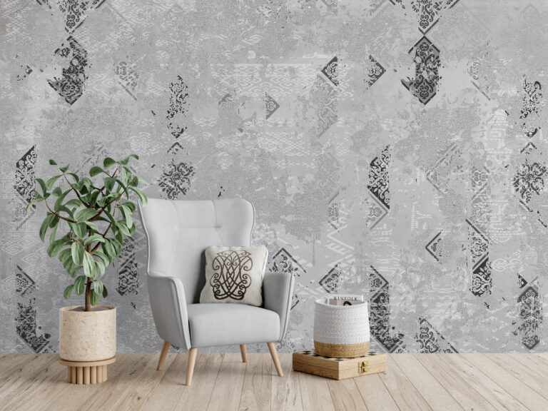 Fototapeta Szary Beton z Ornamentami