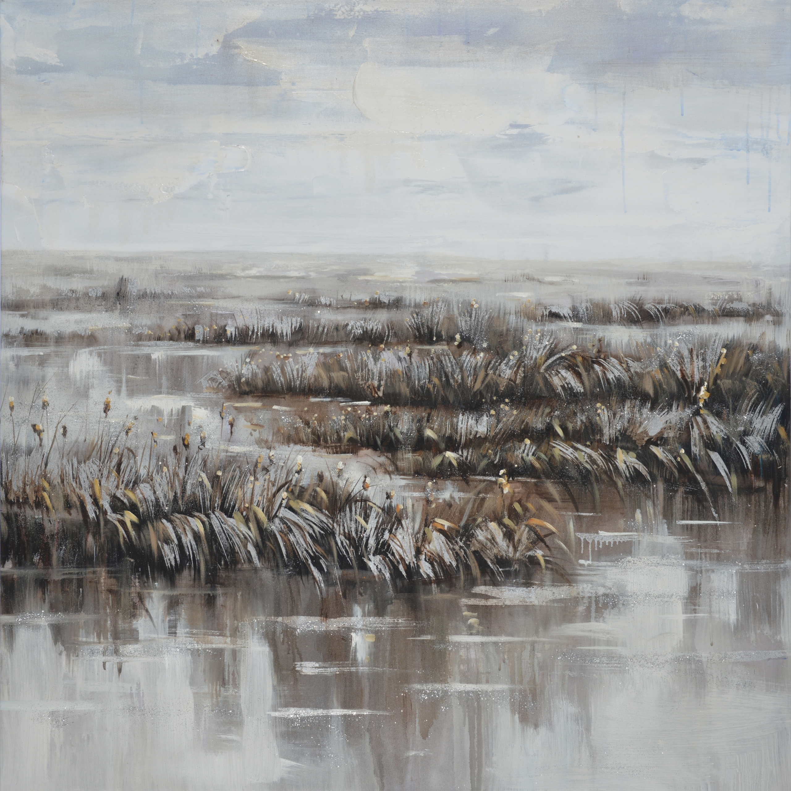 An,Impression,Of,Landscape,,Lake,,Grass,,Dark,Color,,Texture,,Acrylic