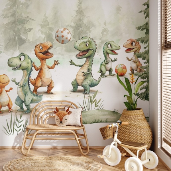 Fototapeta Dinoświat – Mecz Wśród Drzew