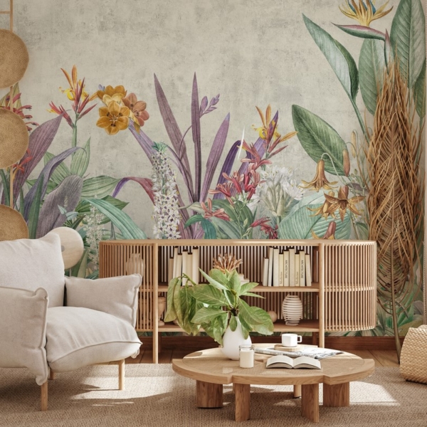 Fototapeta Egzotyczne Kwiaty i Liście