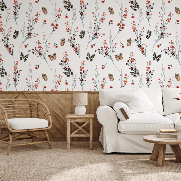 Fototapeta Motyle i Makowe Sploty