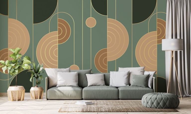 Fototapeta Geometryczne Łuki w Zieleni