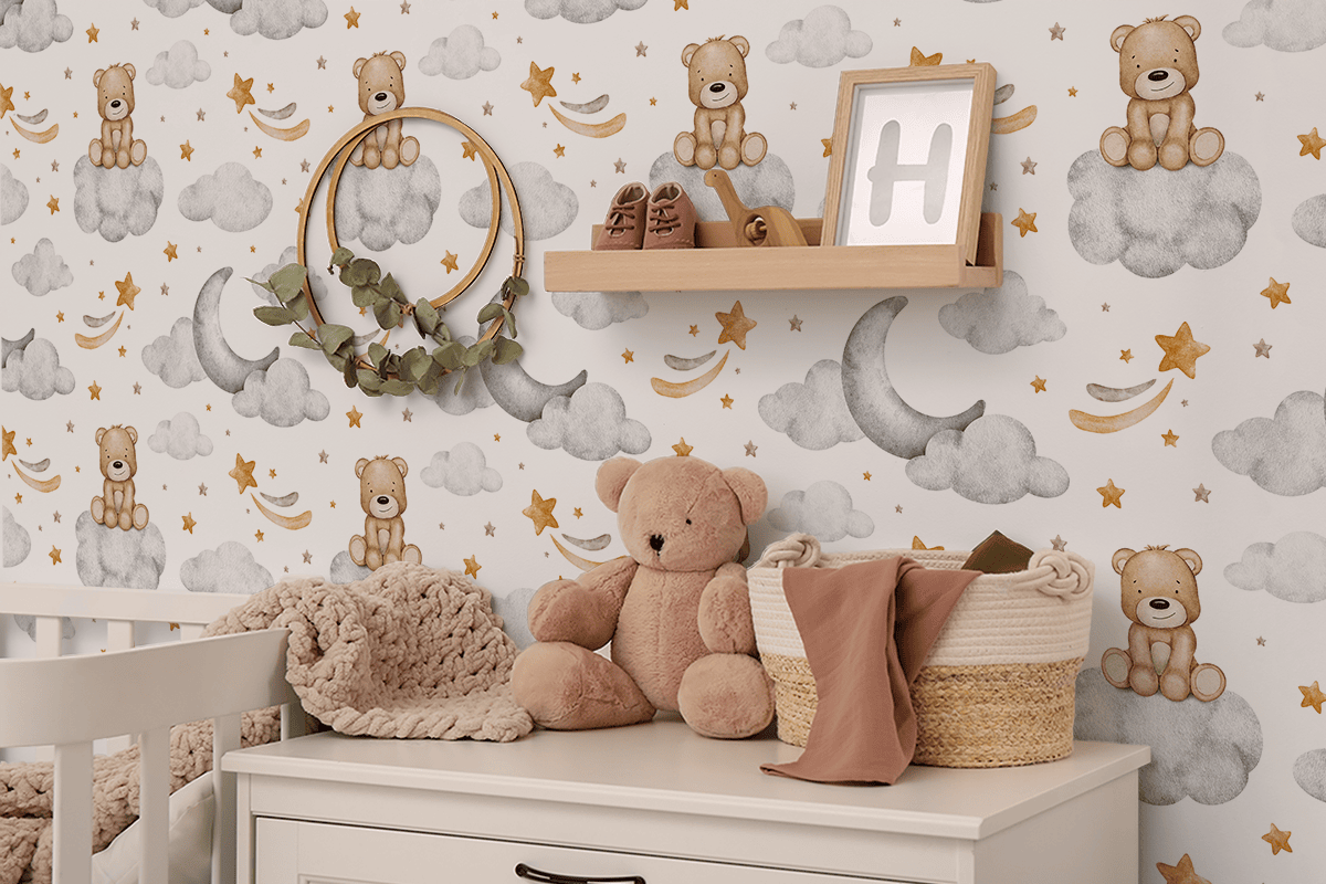 Fototapeta Miś na Chmurce