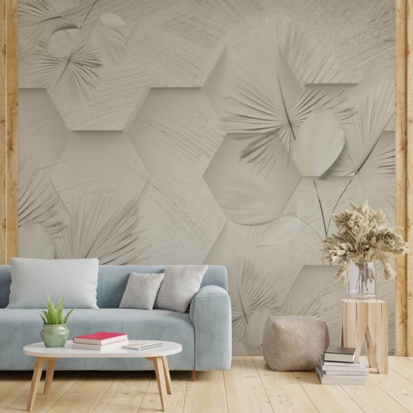 Fototapeta Heksagony i Liście