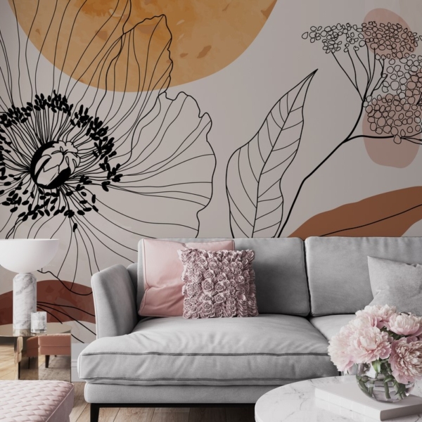 Fototapeta Kontury Kwiatów