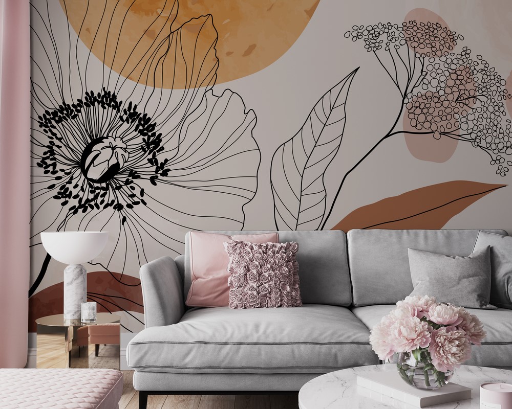 Fototapeta Kontury Kwiatów