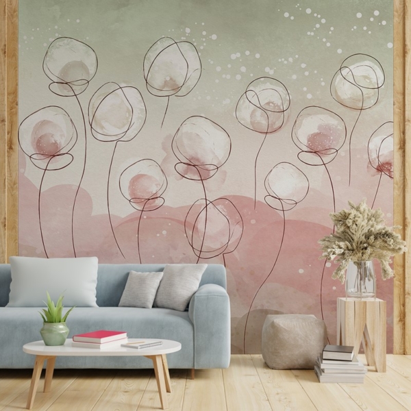 Fototapeta Kwiaty W Płynnych Liniach