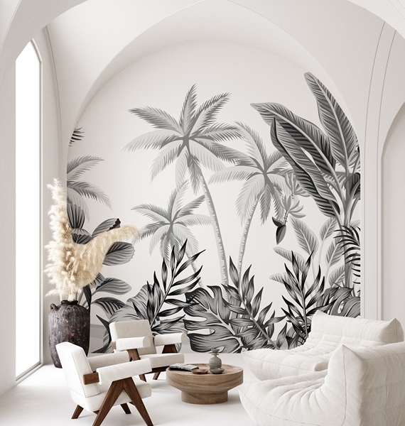 Fototapeta Czarno-Białe Palmy