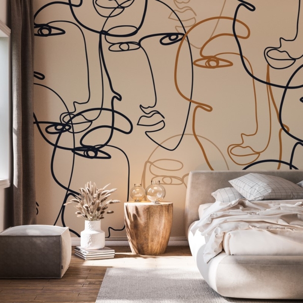 Fototapeta Twarze Jedną Linią