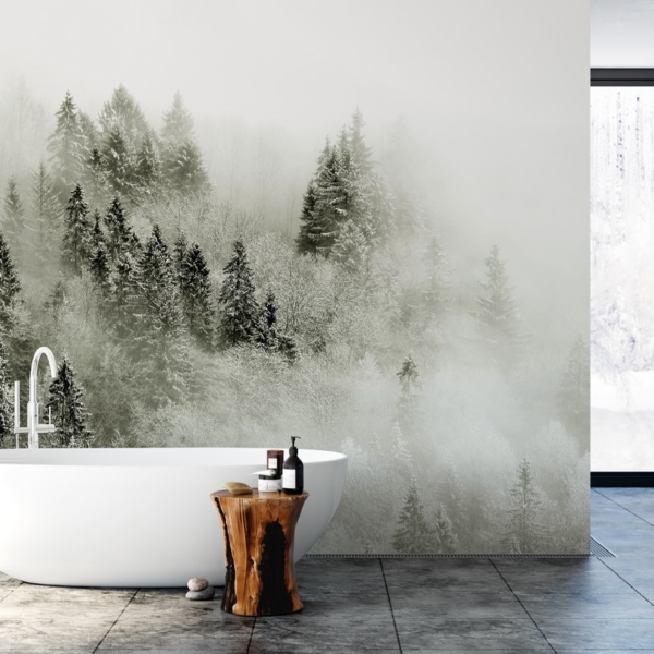 Fototapeta Zimowy Las w Mgłach