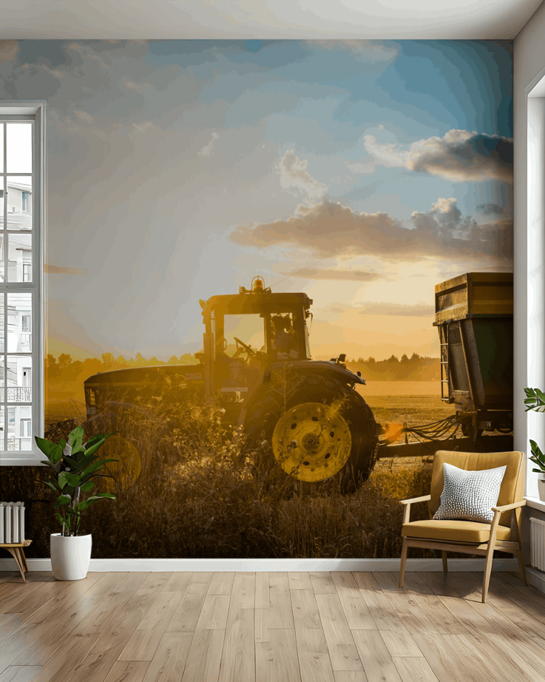 Fototapeta Traktor W Polu