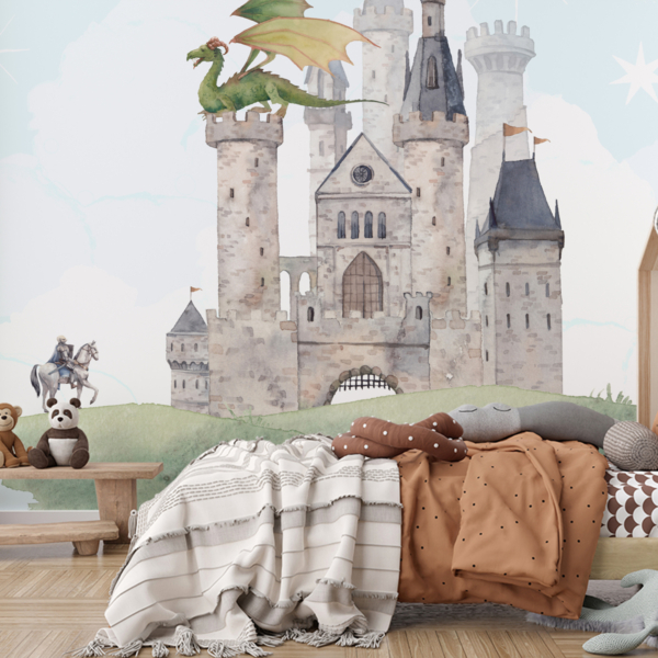 Fototapeta Fototapeta Bajkowy Zamek ze Smokiem