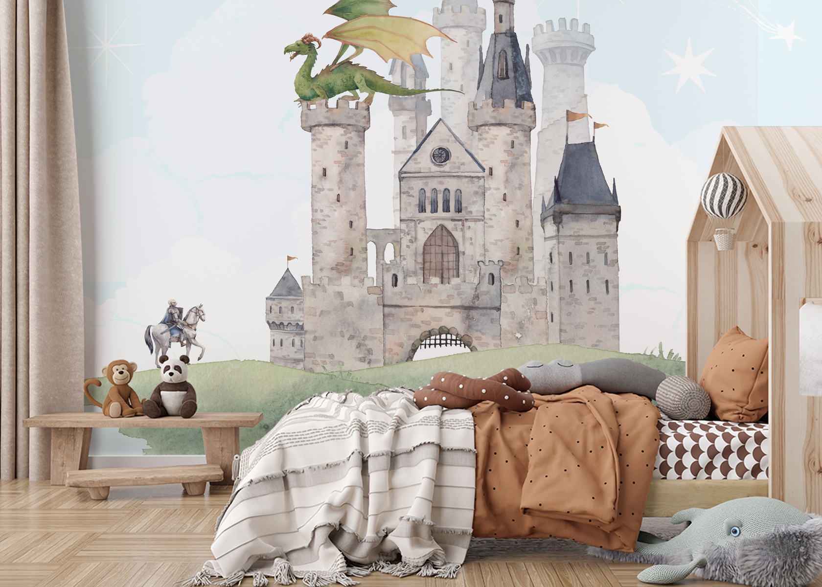 Fototapeta Fototapeta Bajkowy Zamek ze Smokiem