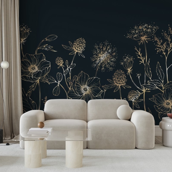 Fototapeta Kwiaty na Ciemnym Tle