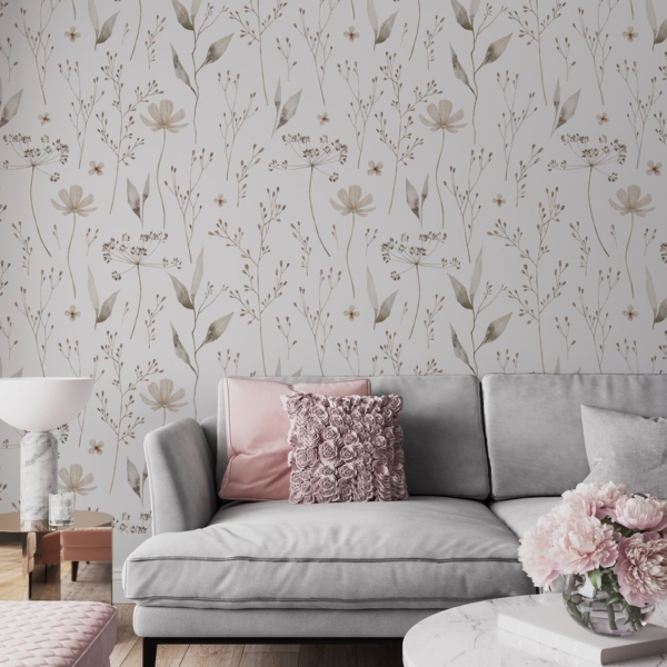 Fototapeta Delikatne Kwiaty na Tle Bieli