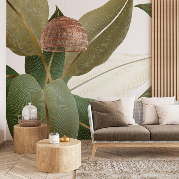 Fototapeta Fototapeta liście w stylu glamour