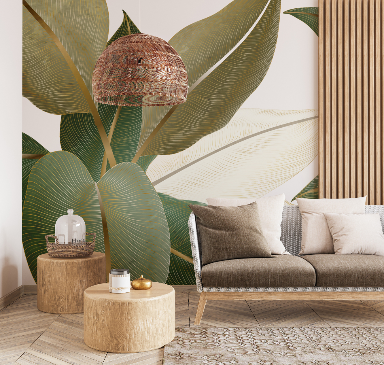 Fototapeta Fototapeta liście w stylu glamour