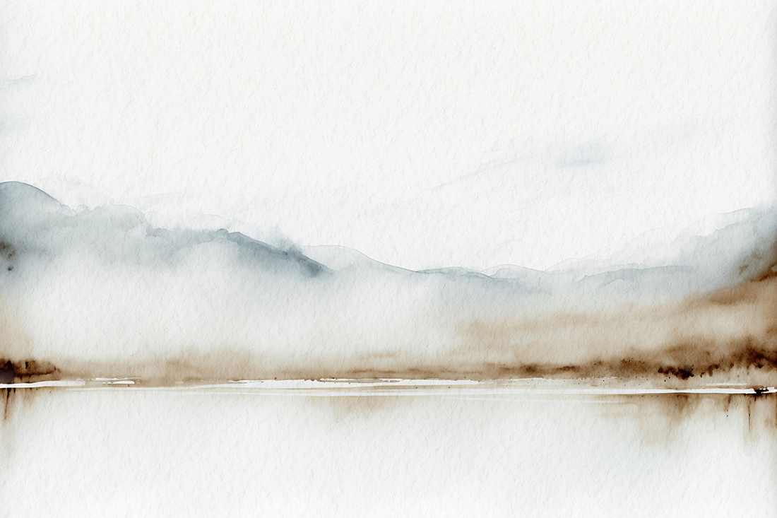 Minimalistic watercolor landscape background. Simple watercolor