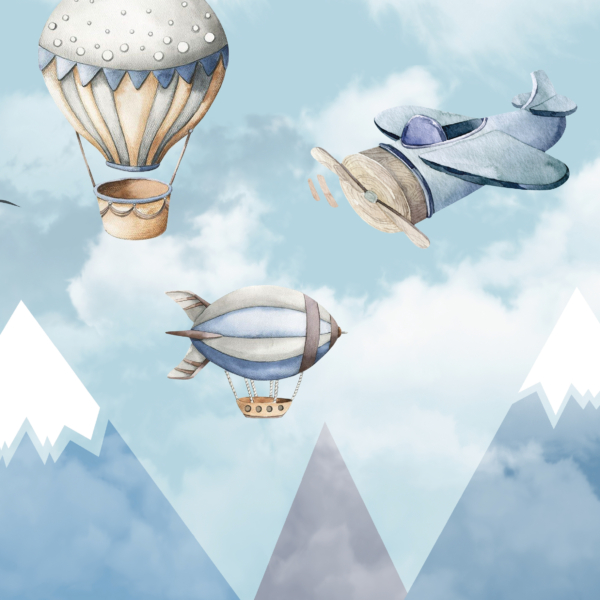 Plakat Niebieskie Balony i Samolot