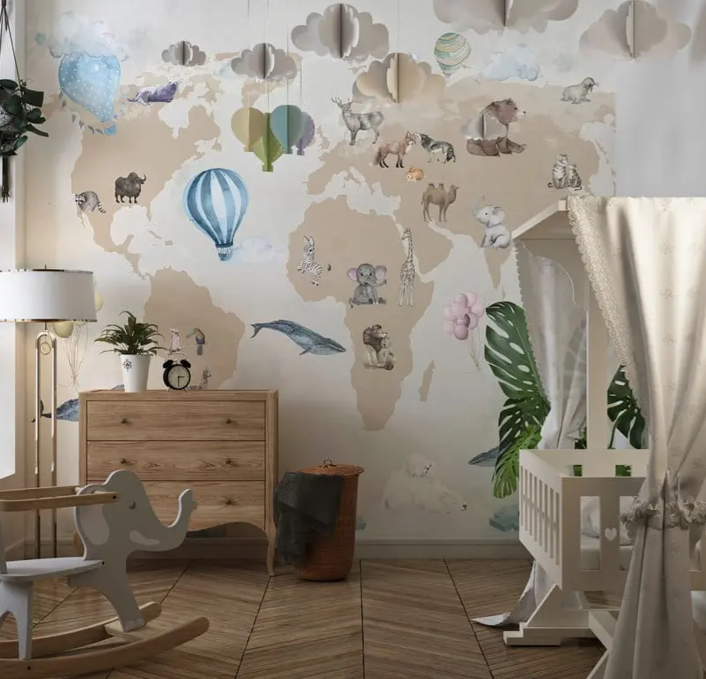 Fototapeta Mapa Świata dla Dzieci