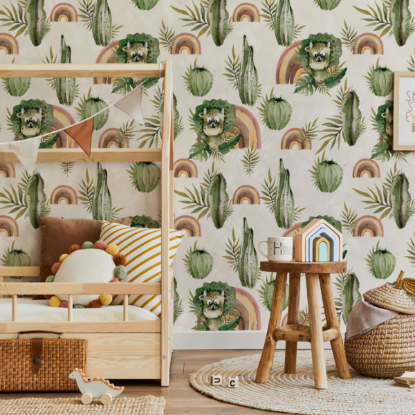 Fototapeta Boho Dino z Kaktusami