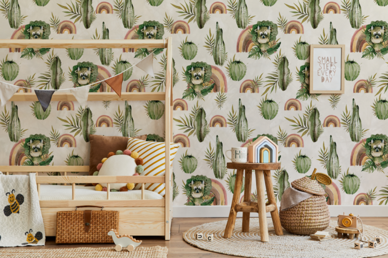 Fototapeta Boho Dino z Kaktusami