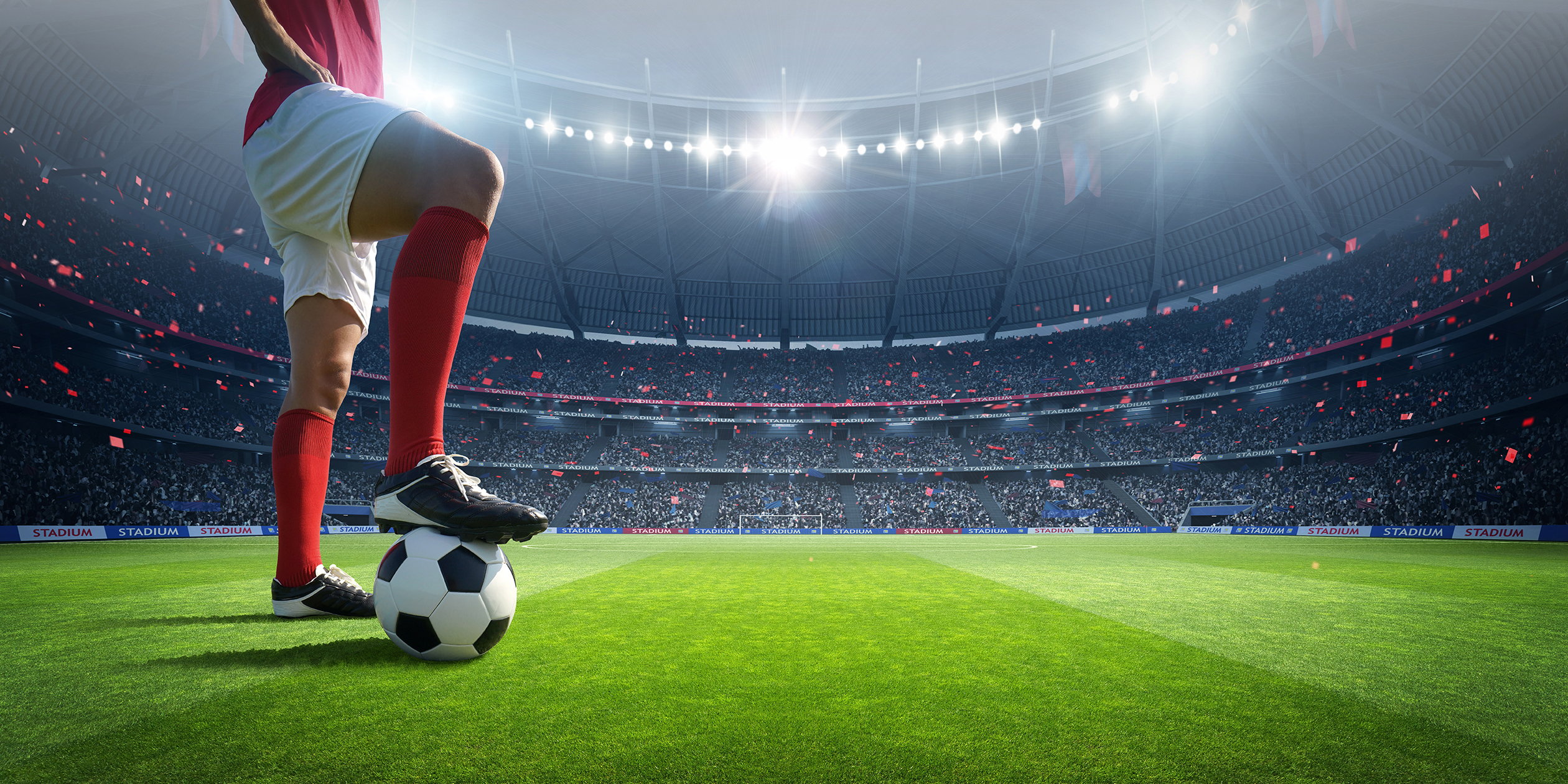 Football,Player,In,The,Stadium.,An,Imaginary,Stadium,Is,Modelled