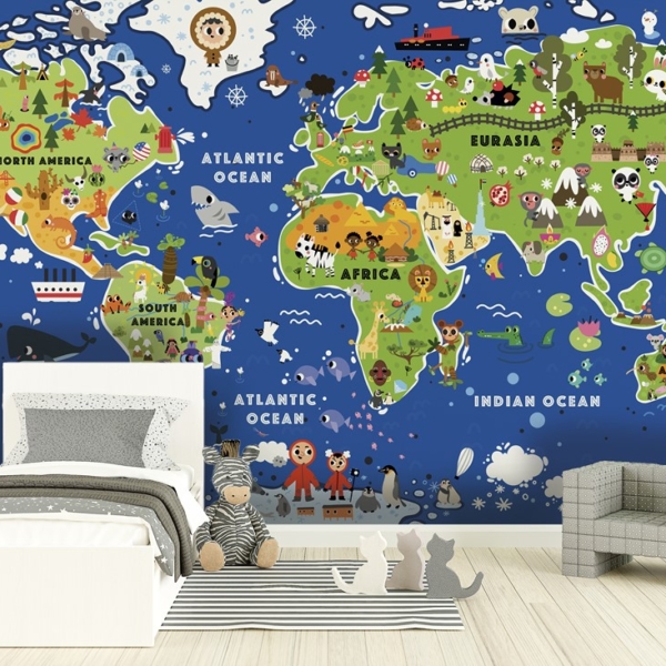Fototapeta Dziecięca Mapa Świata