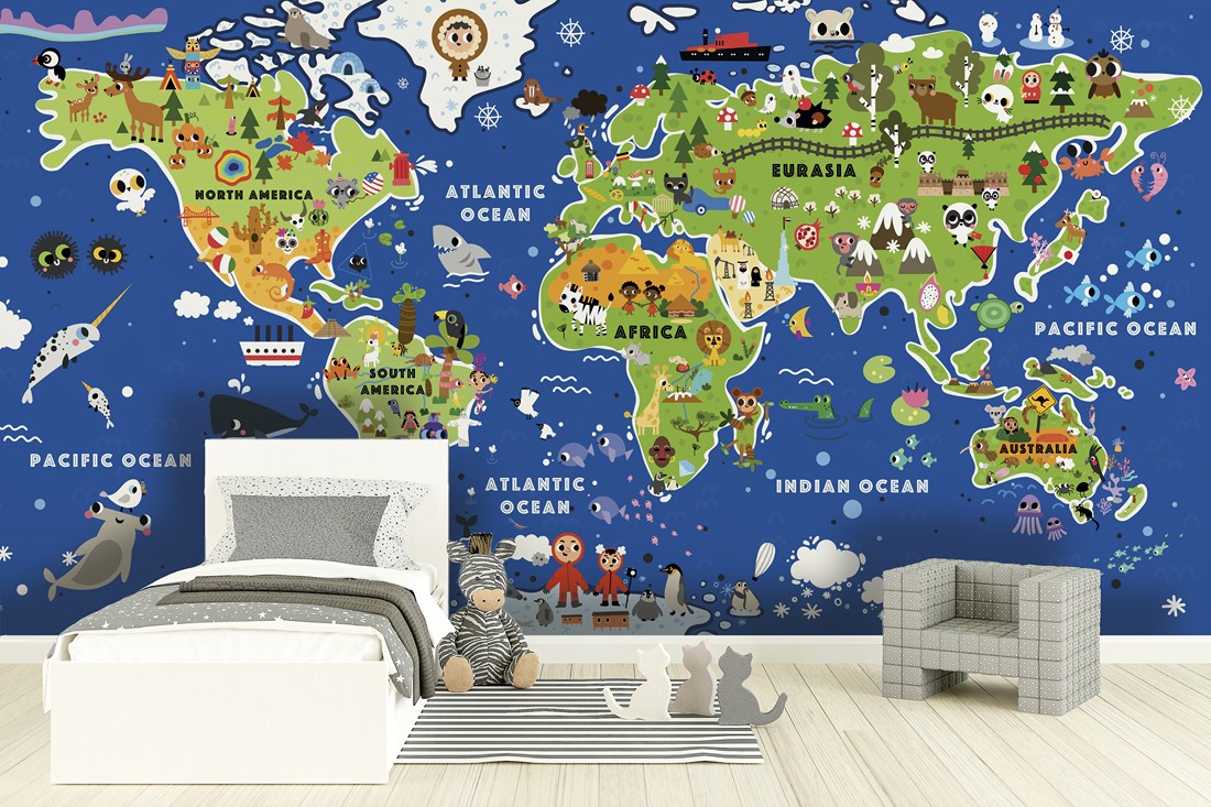 Fototapeta Dziecięca Mapa Świata