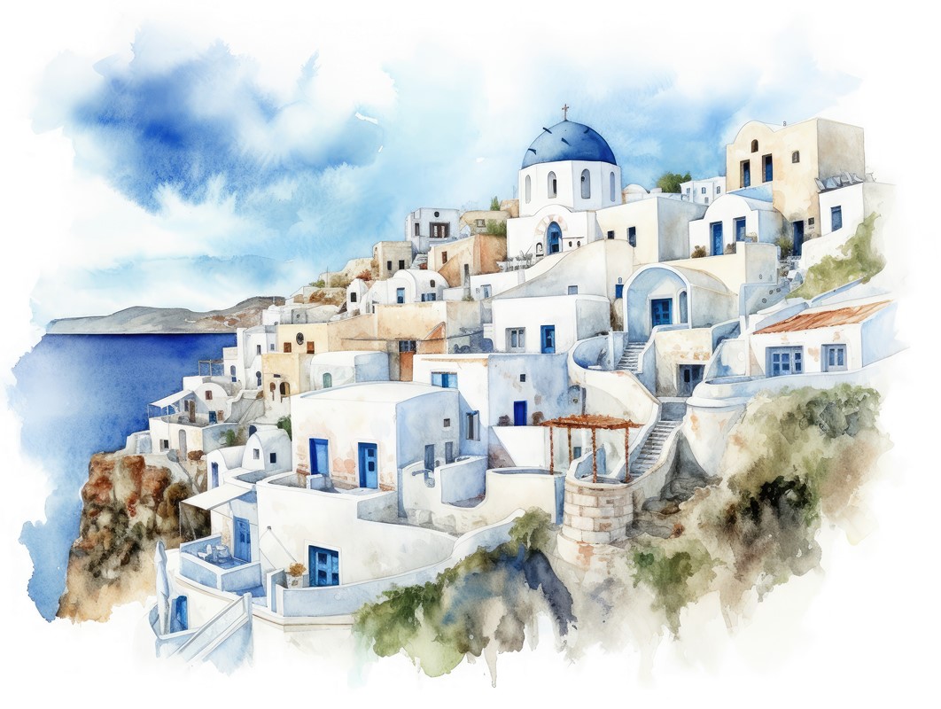 Fototapeta-Biale-Domy-Santorini-707899315