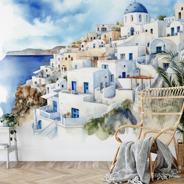 Fototapeta Białe Domy Santorini