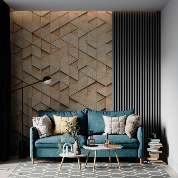 Fototapeta Drewniana Geometria 3D